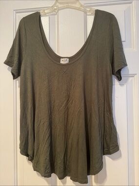 h.i.p. Olive Short Sleeve Scoop Neck Tee